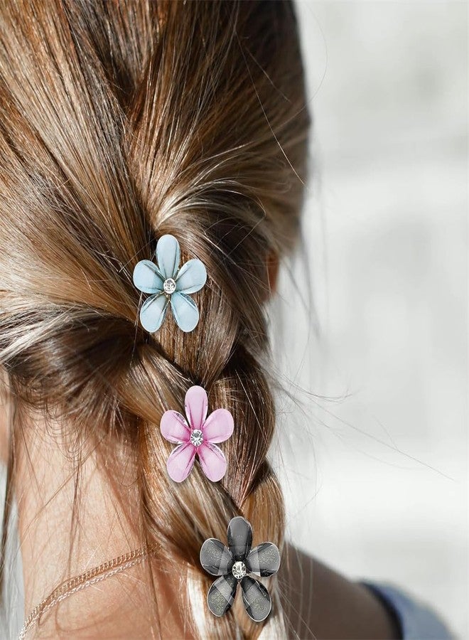 Much Hotter 12 Pcs Small Mini Pearl Claw Clips Hair Accessories，with Flower Design, Hair Pins Cute Bangs Clips Flower Sweet Artificial Clips Decorative Hair Accessories for Women Girls Wedding (6 Colors) - Image 4